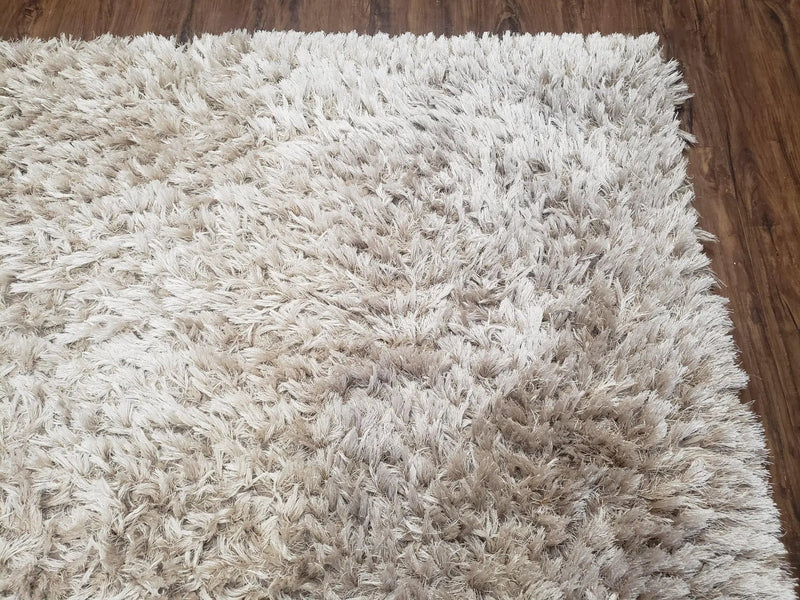 Ivory Shag Rug 6x7, Flokati Carpet, Shaggy Soft Plush Pile Area Rug, Modern Contemporary by Jewel Rugs
