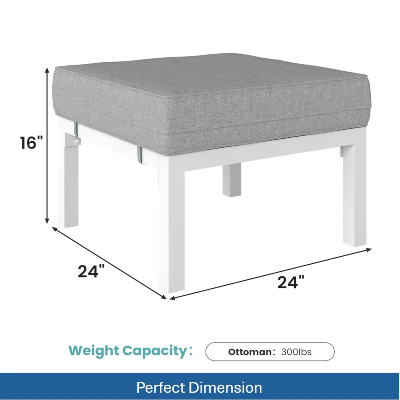 Patio Ottomans With Cushions, All-Weather Footrests (Set of 2) by HouseOfZazla