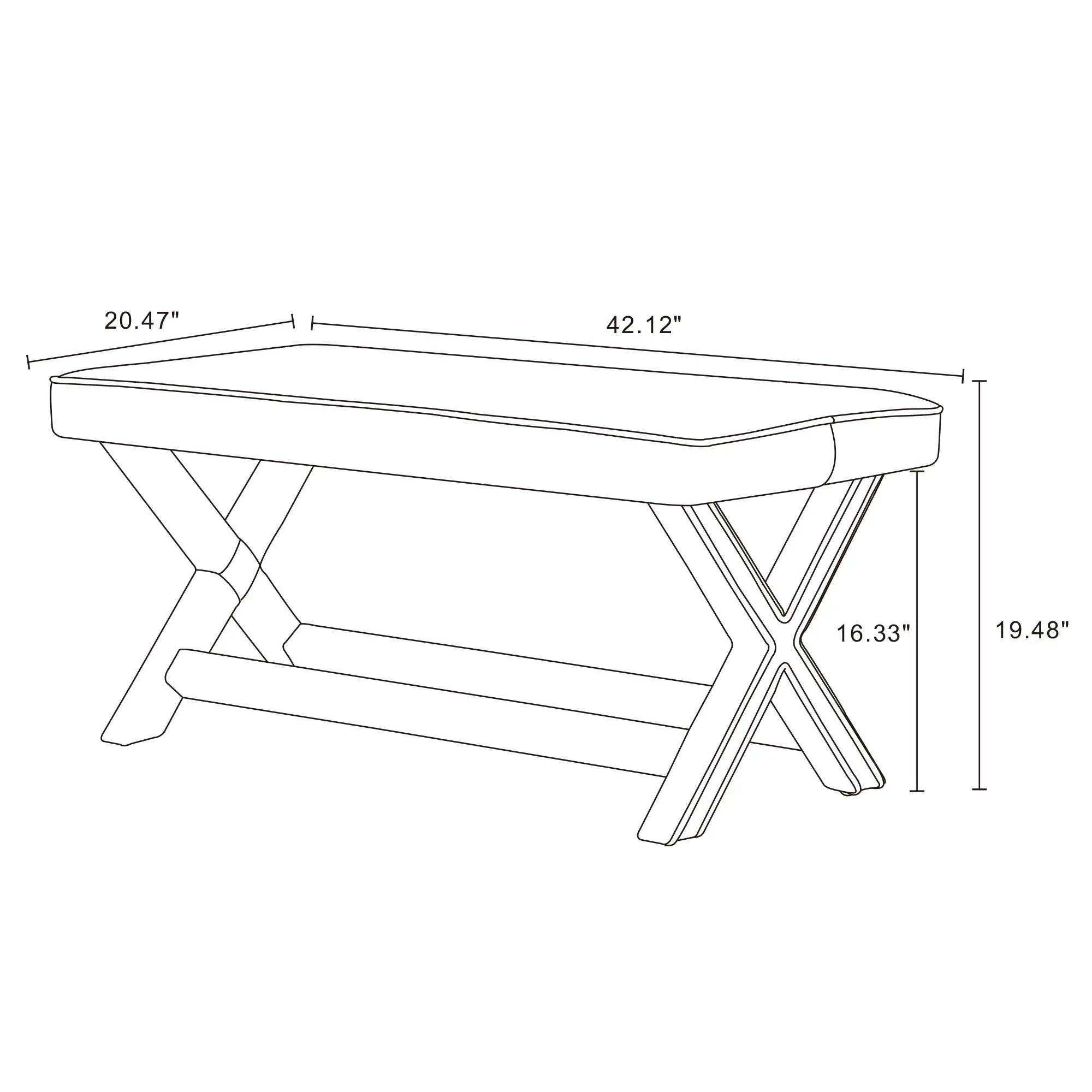 Abigail - Accent Bench With Piped Cushion by HouseOfZazla