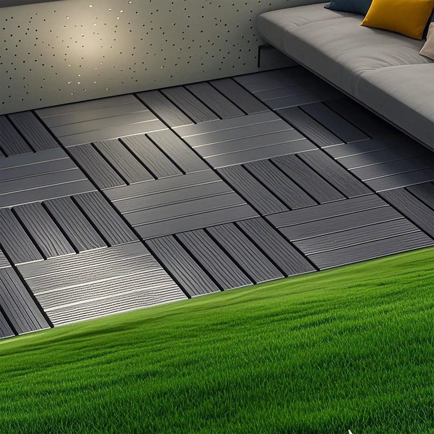 Interlocking Plastic Deck Tiles, Waterproof Outdoor / Indoor Patio Flooring by HouseOfZazla