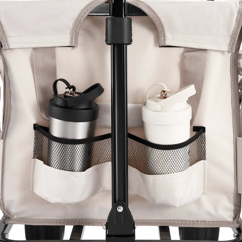Foldable Wagon Cart Converts to Bench 550lb Load & 220L Utility Wagon for Camp by HouseOfZazla