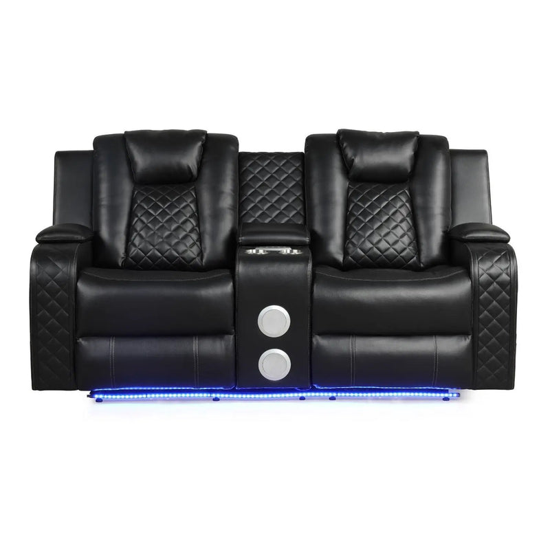 Benz - Power Recliner Set With LED Lighting And USB Charging by HouseOfZazla