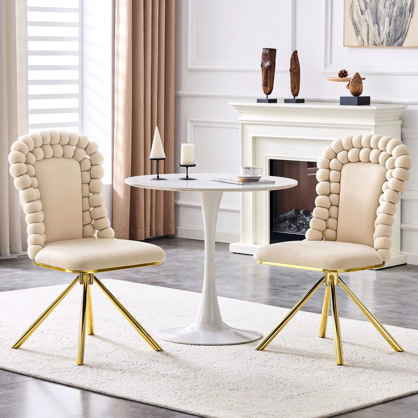 Puffy Bubble, Ball Chain Chair For Dining Room & Kitchen (Set of 2) by HouseOfZazla