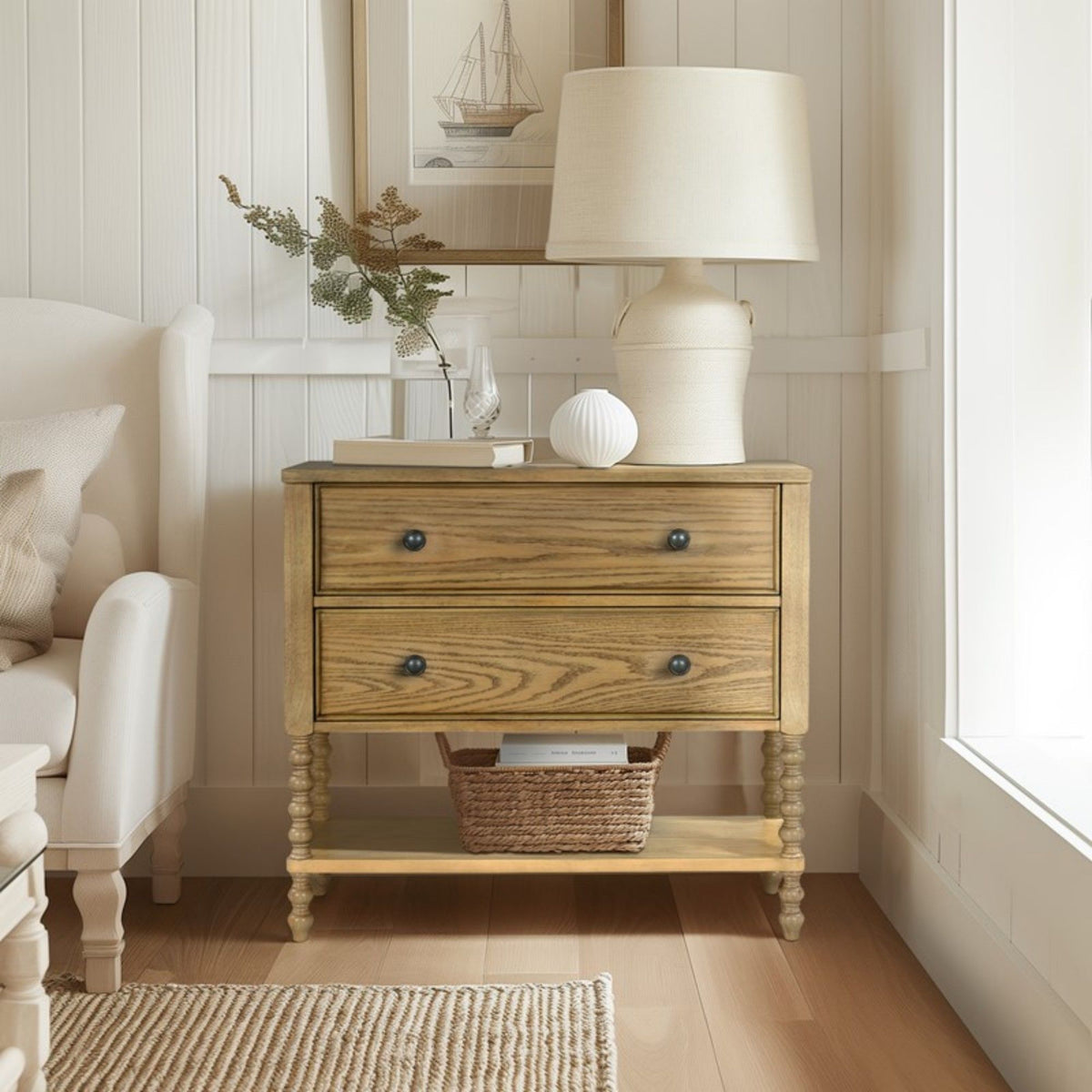 2 Drawer Accent Chest with Spacious Storage - Natural, photo 10 of 10