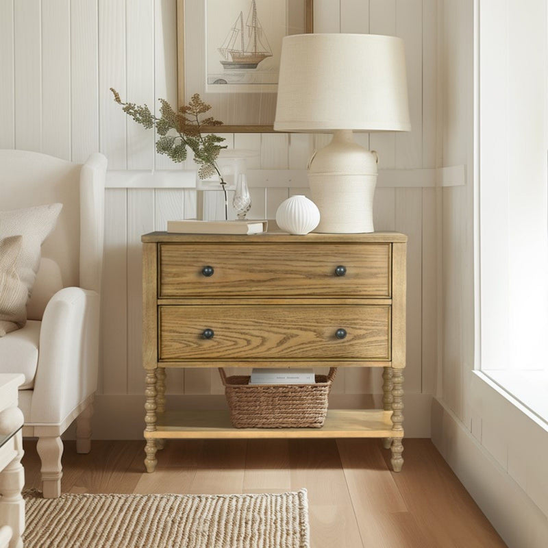 2 Drawer Accent Chest with Spacious Storage - Natural, photo 10 of 10