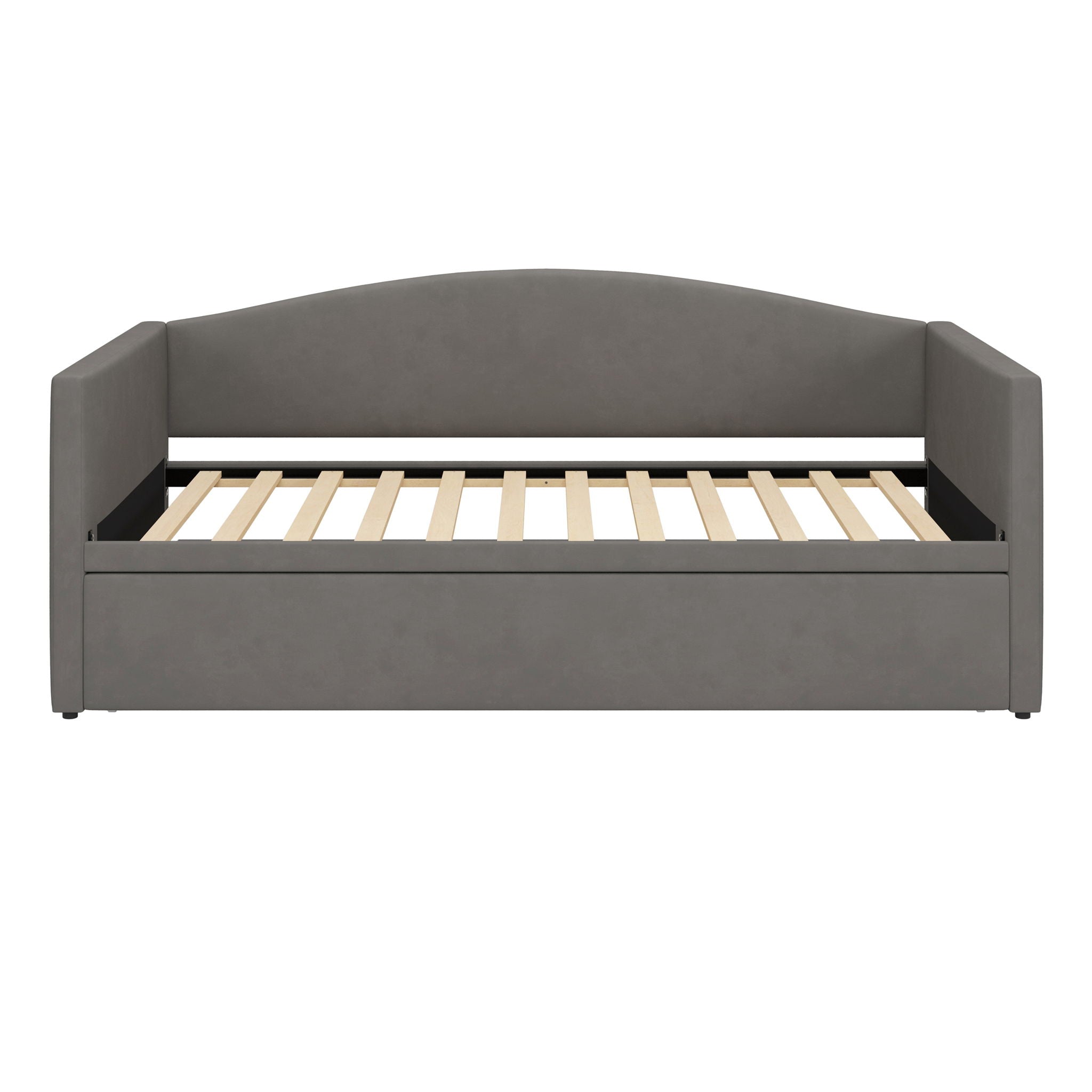 Daybed With Pop Up Trundle, Upholstered Sofa Bed by HouseOfZazla