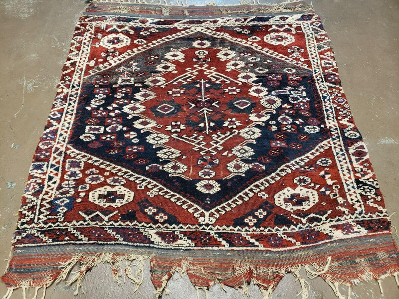4' X 4' 4" Antique Handmade Turkish Oriental Bergema Wool Veg Dyes Tribal Collectible Rug by Jewel Rugs