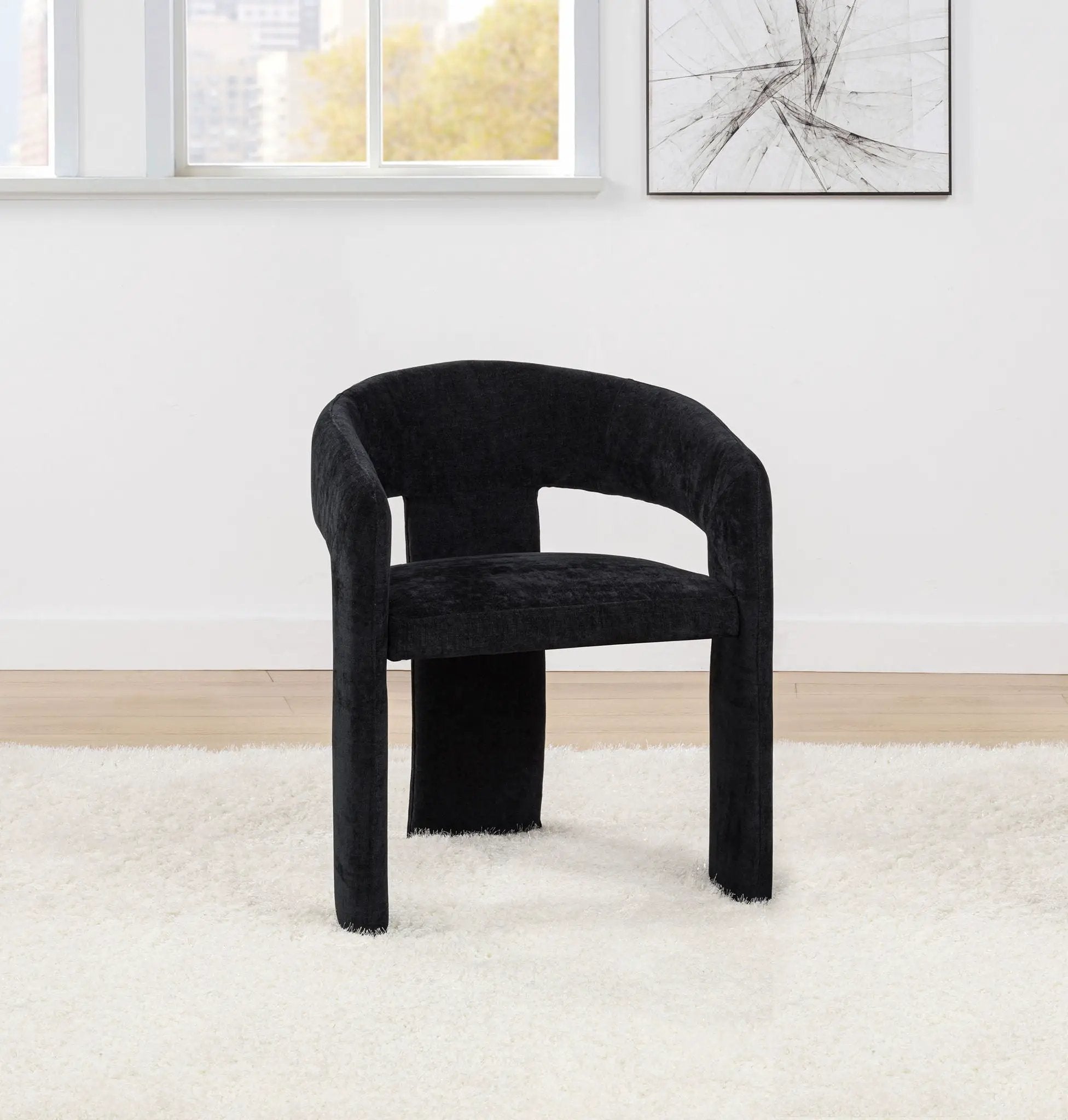 Carlow Upholstered Dining Arm Chair Black (Set of 2) by Unique Piece Furniture