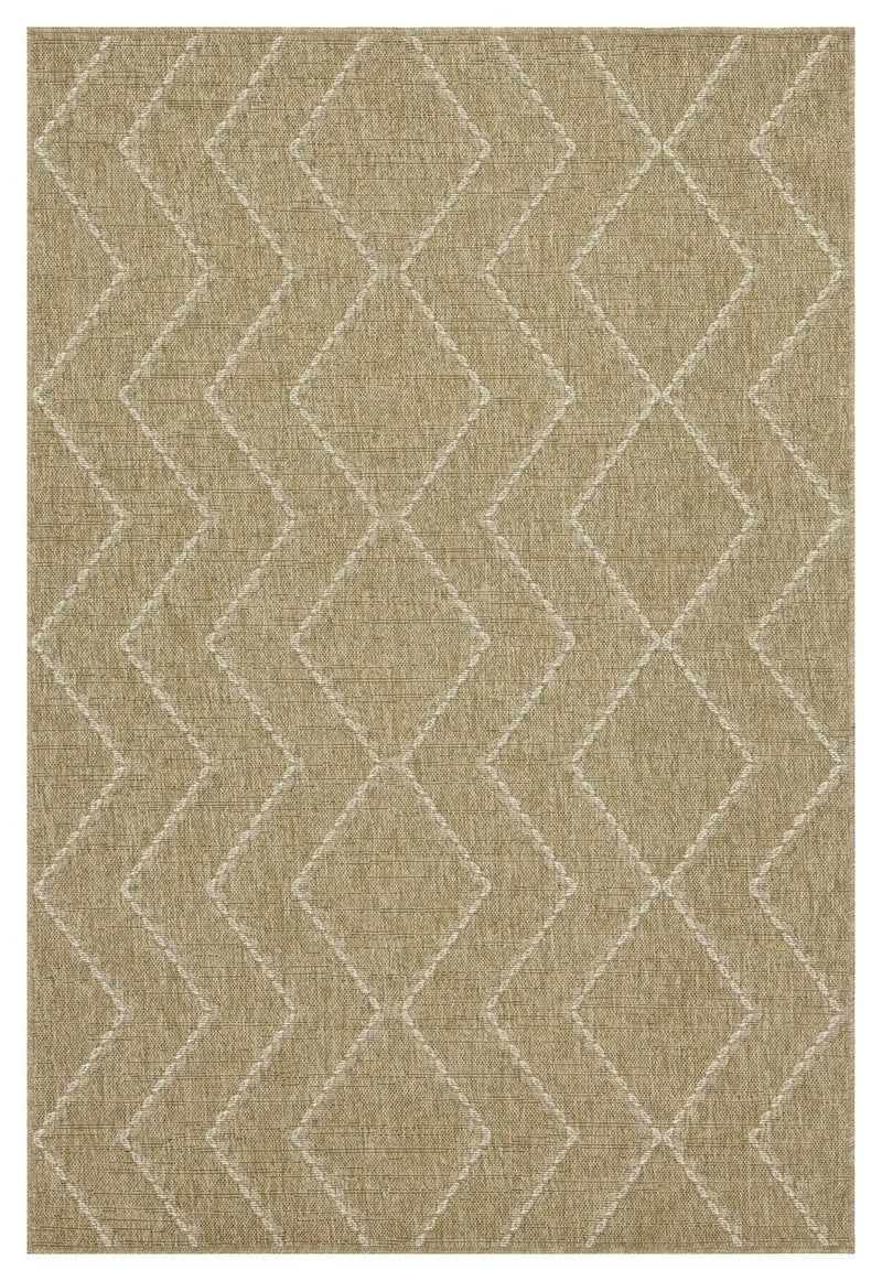 Earth GC_NTL1011 Jute/White 5 ft. 3 in. x 7 ft. 3 in. Indoor/Outdoor Area Rug by HouseOfZazla