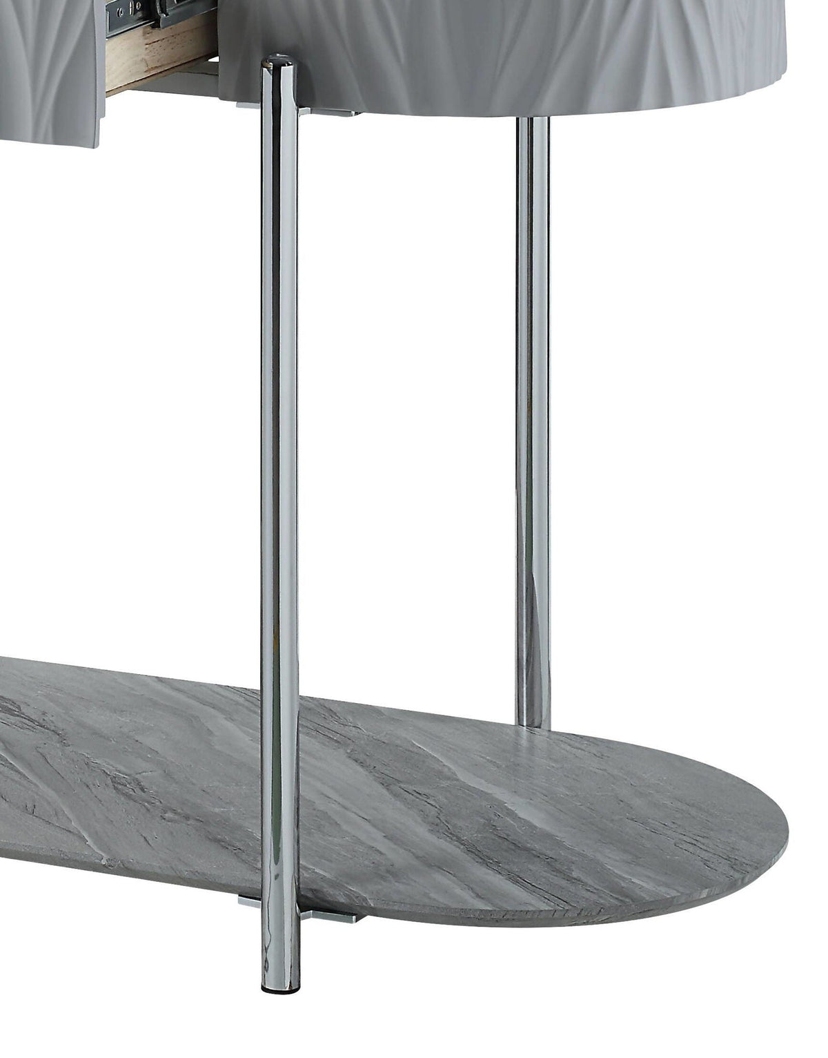 Yukino High Gloss Sofa Table with Sleek Metal Legs - Gray, photo 10 of 12