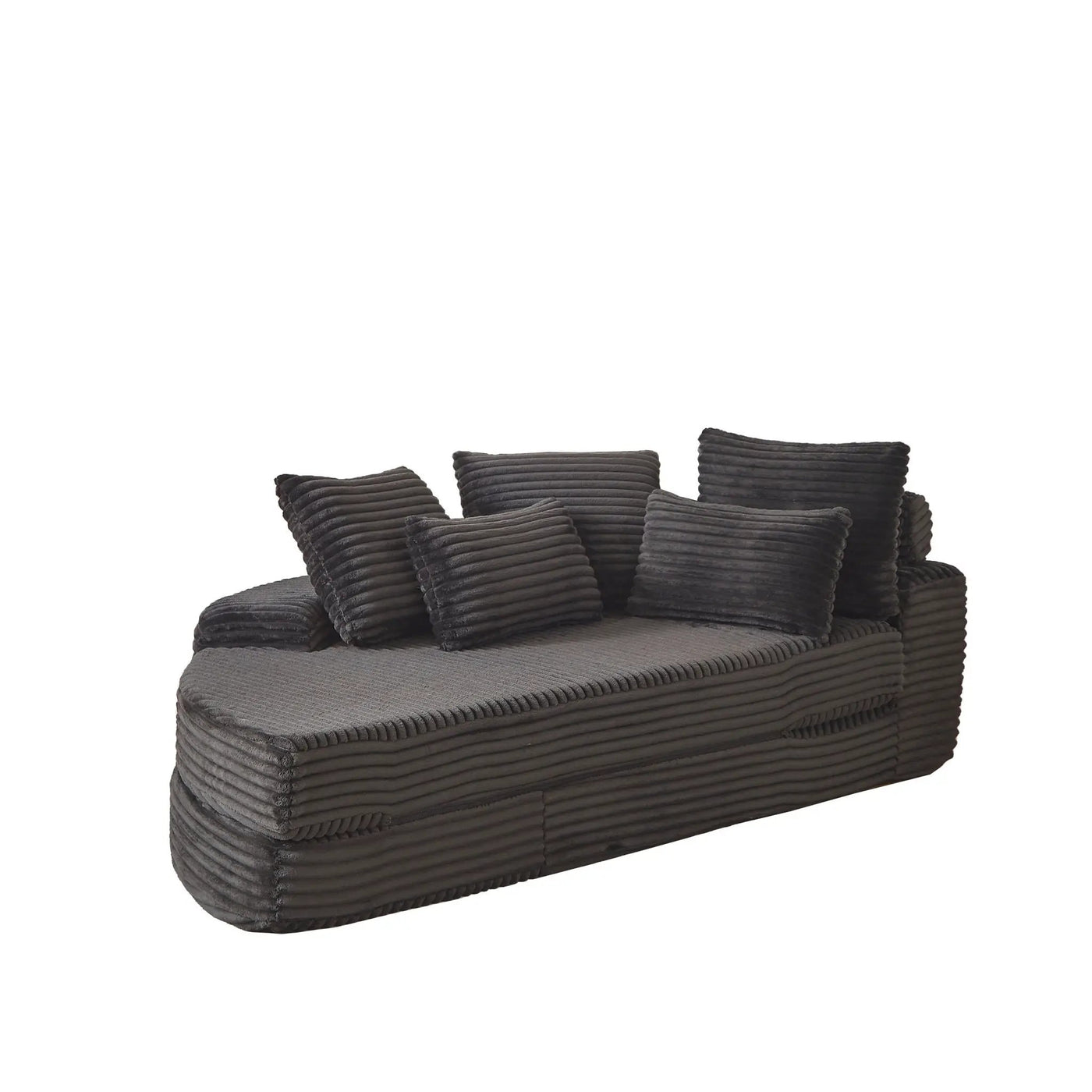 Semi Circular 2 In 1 Sofa Bed With Neck Pillow And Throw Pillows by HouseOfZazla