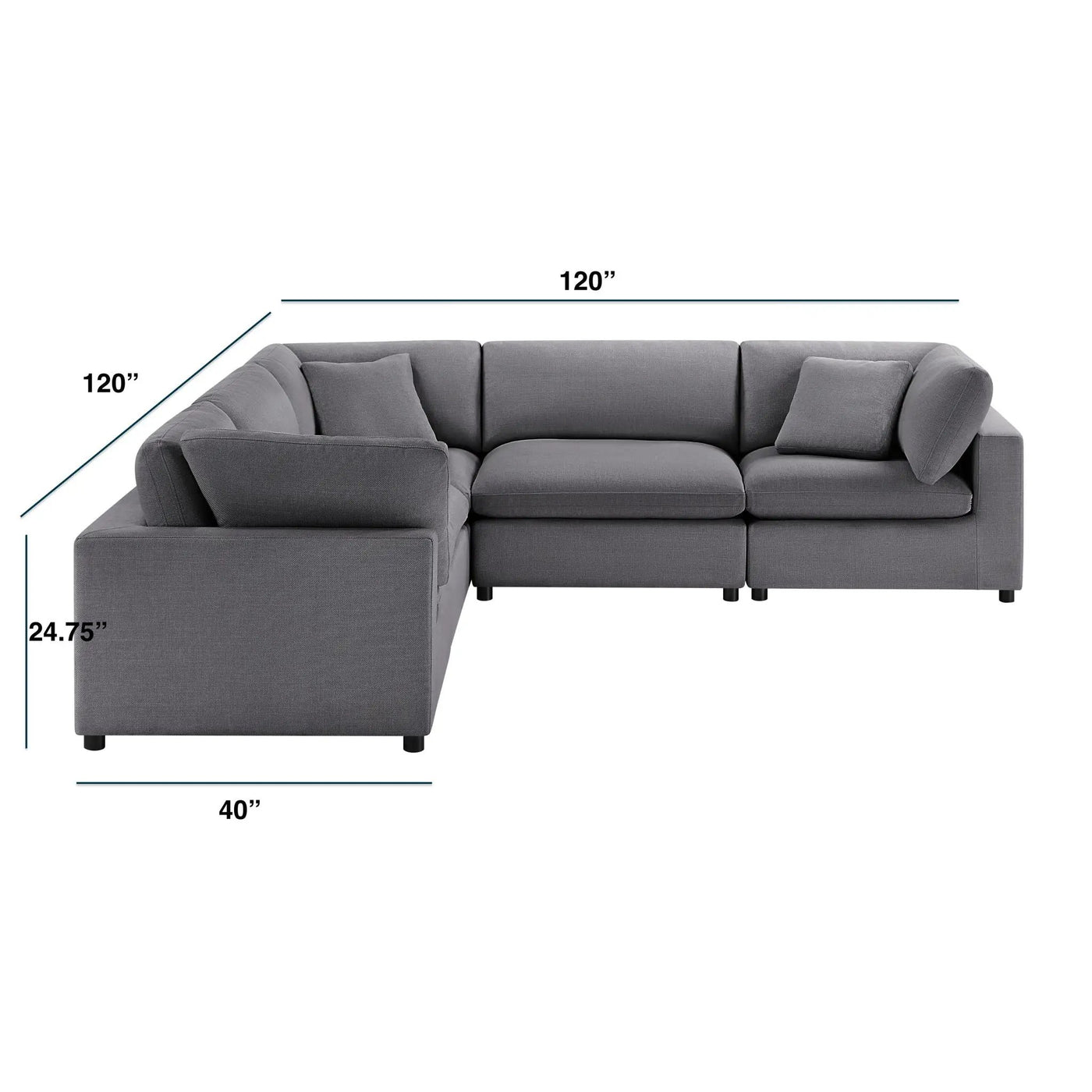 Cassandra - Modular 5 Piece Sectional by HouseOfZazla