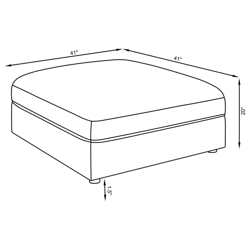 Serene Square Upholstered Ottoman Charcoal by Unique Piece Furniture