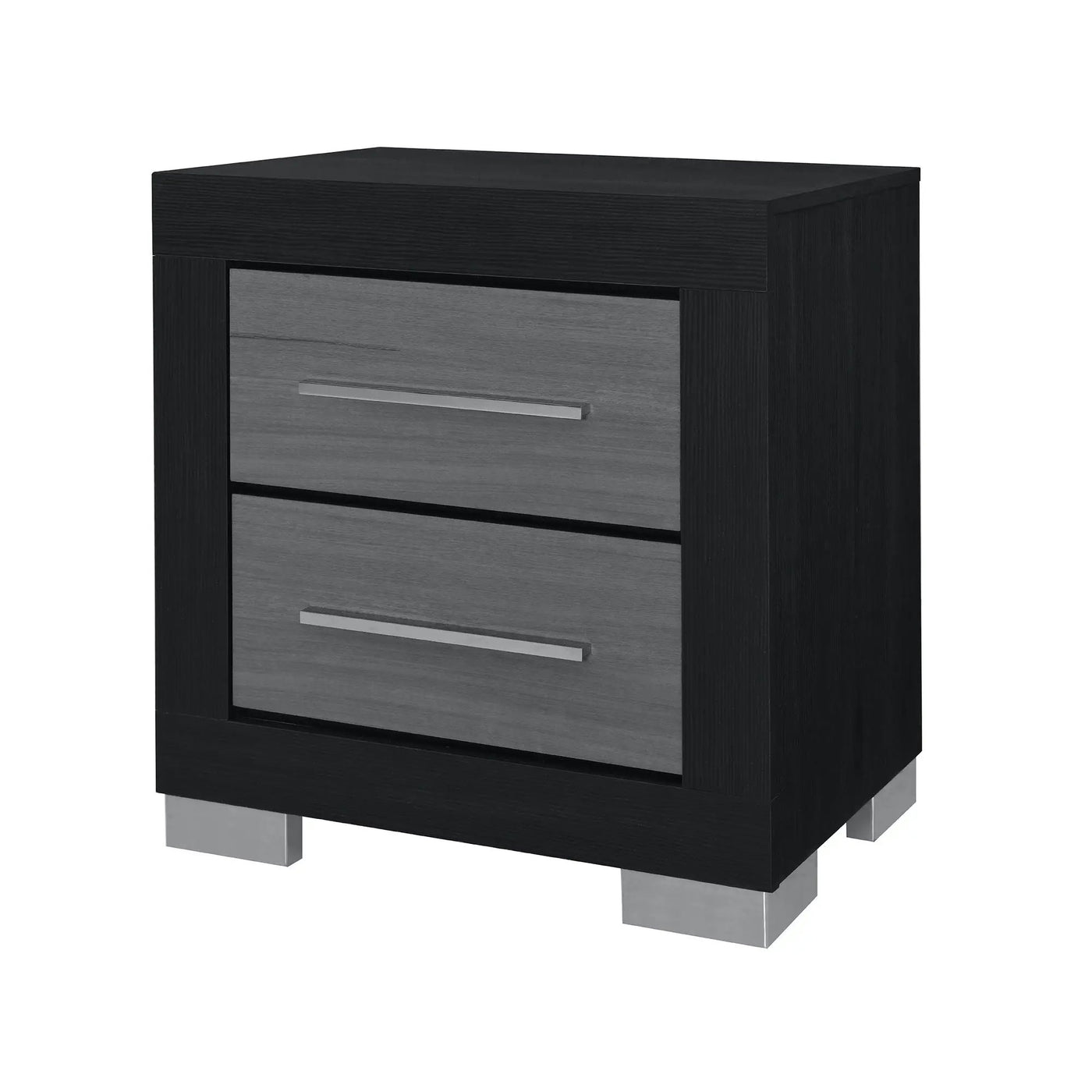 Elsa - 2 Toned Nightstand With Bar Handle And Spacious Drawers by HouseOfZazla