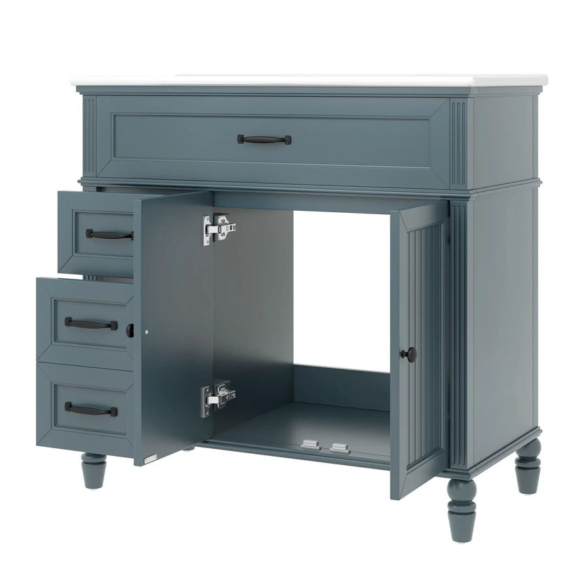 Bathroom Vanity With Sink, 2 Doors 2 Drawers, Freestanding Design by HouseOfZazla