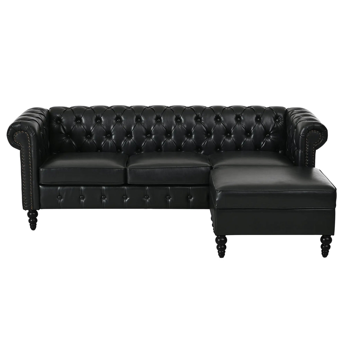 U-style 85" Modern 4-Seater L-Shaped Sectional Sofa with Storage Ottoman by HouseOfZazla