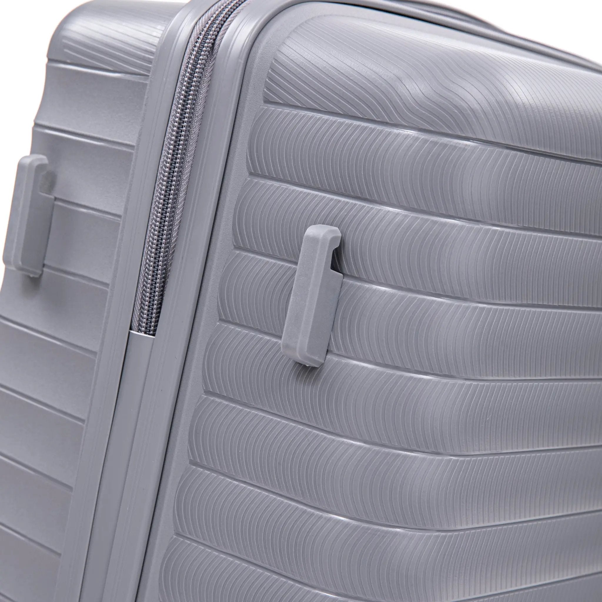 4-Piece PP Spinner Wheel Luggage Set with Cosmetic Case, Light Gray by HouseOfZazla