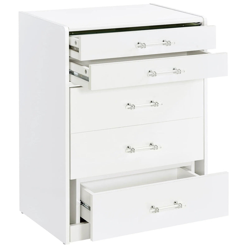 Danbury 3-drawer Makeup Vanity & Stool Set White High Gloss by Unique Piece Furniture