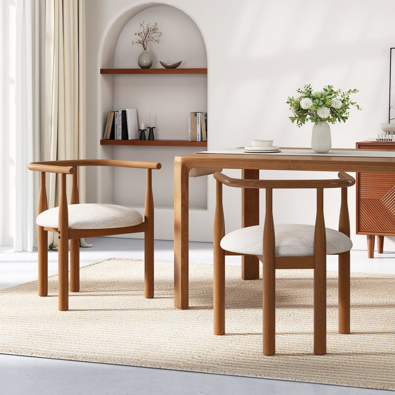 Modern Dining Chair Set of 2 with Solid Wood Legs by HouseOfZazla