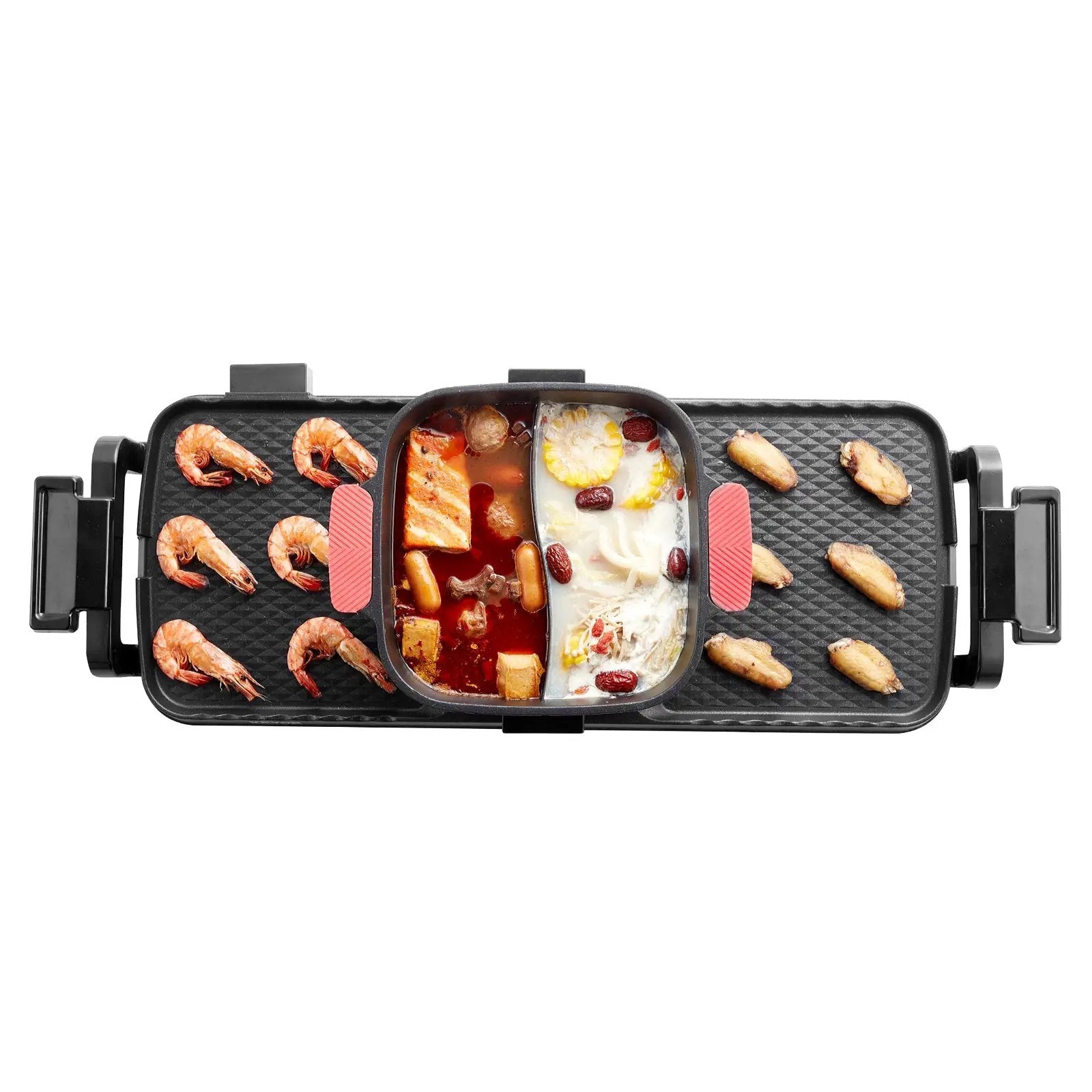 Hot Pot with Grill 2300W 2-in-1 Electric Smokeless BBQ Pan with Removable Pot by HouseOfZazla