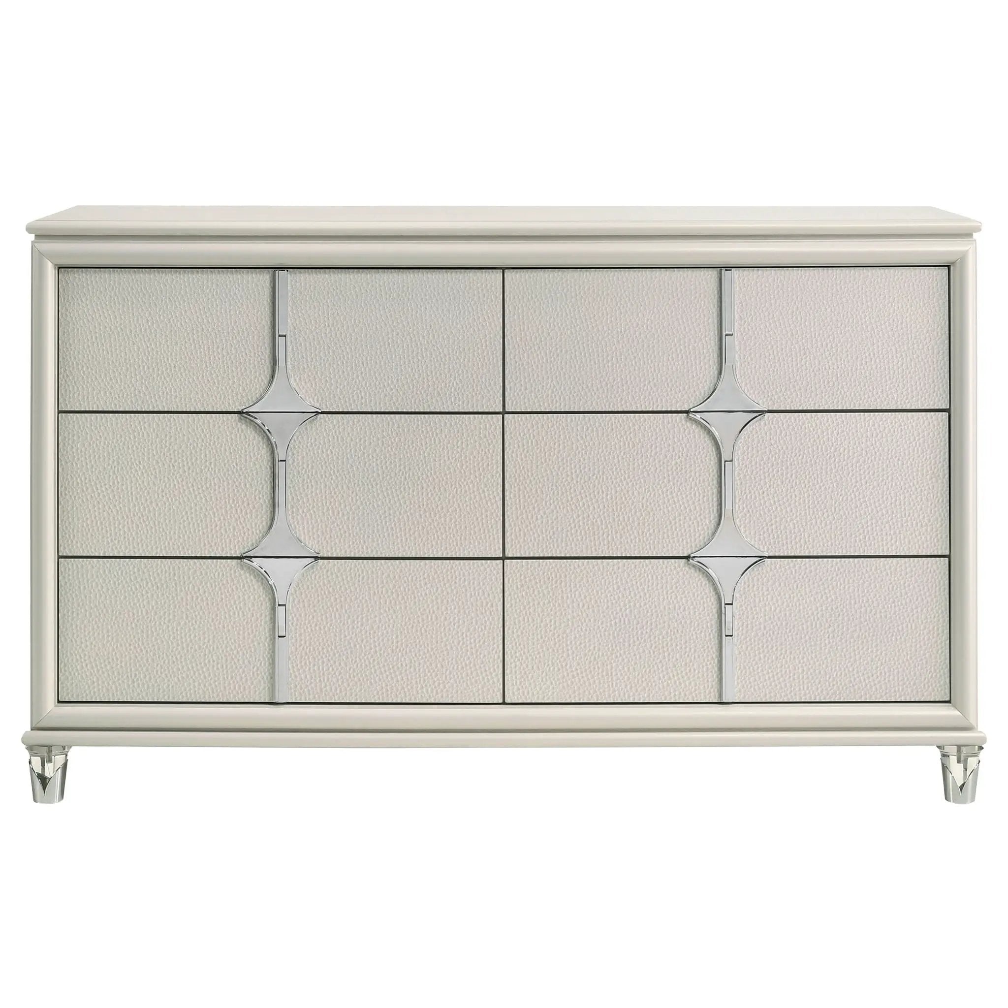 Olivia 6-drawer Dresser Cabinet Pearl White by Unique Piece Furniture