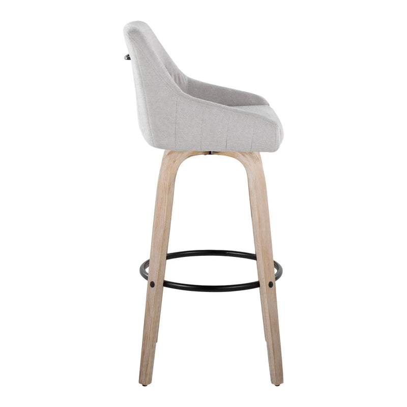 Hannah - Transitional Fixed Height Barstool With Swivel With Round Footrest (Set of 2) by Unique Piece Furniture