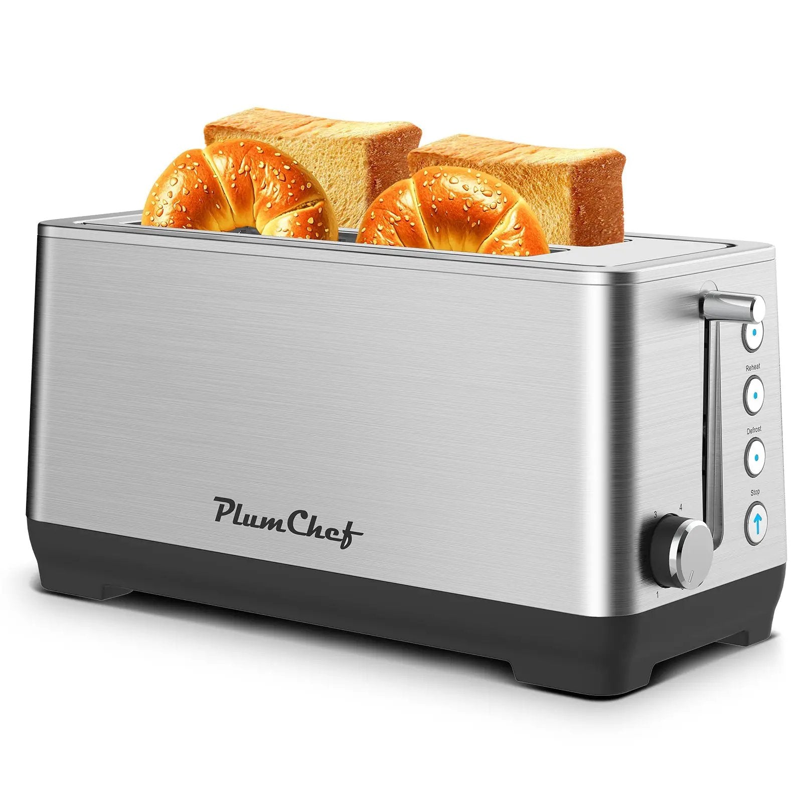 4-Slice Extra Wide Long Slot Stainless Steel Toaster by HouseOfZazla