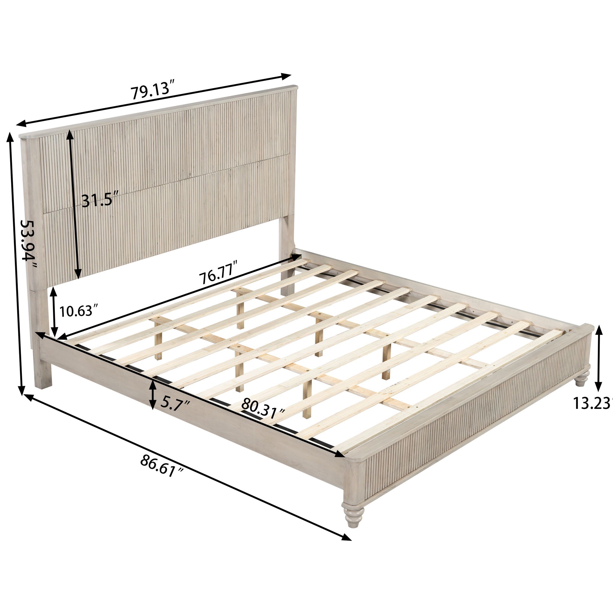 Platform Bed Frame & Tall Headboard by HouseOfZazla
