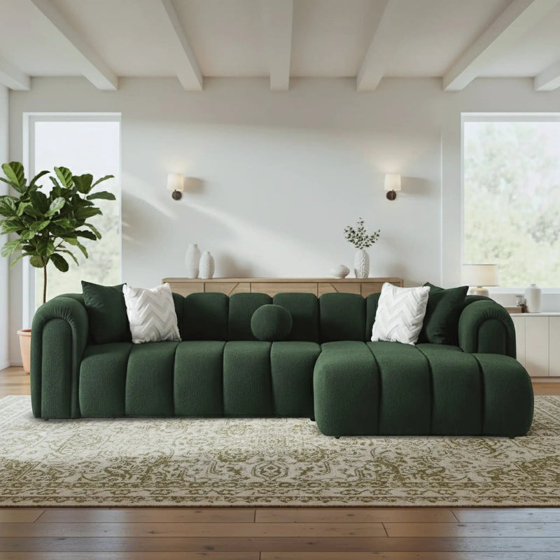 Beatrice Modern Tufted Dark Sectional by HouseOfZazla