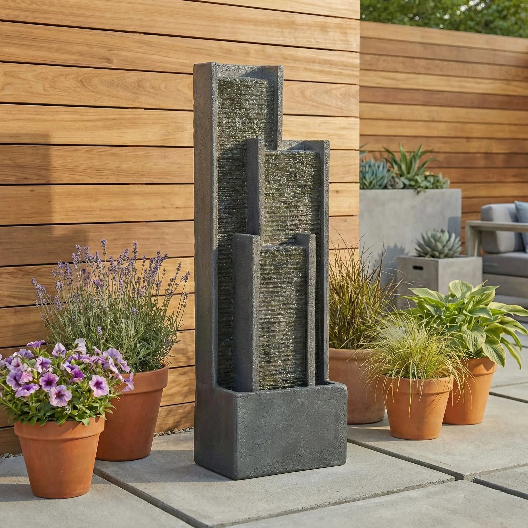 40 Inch Modern Outdoor Water Fountain by HouseOfZazla
