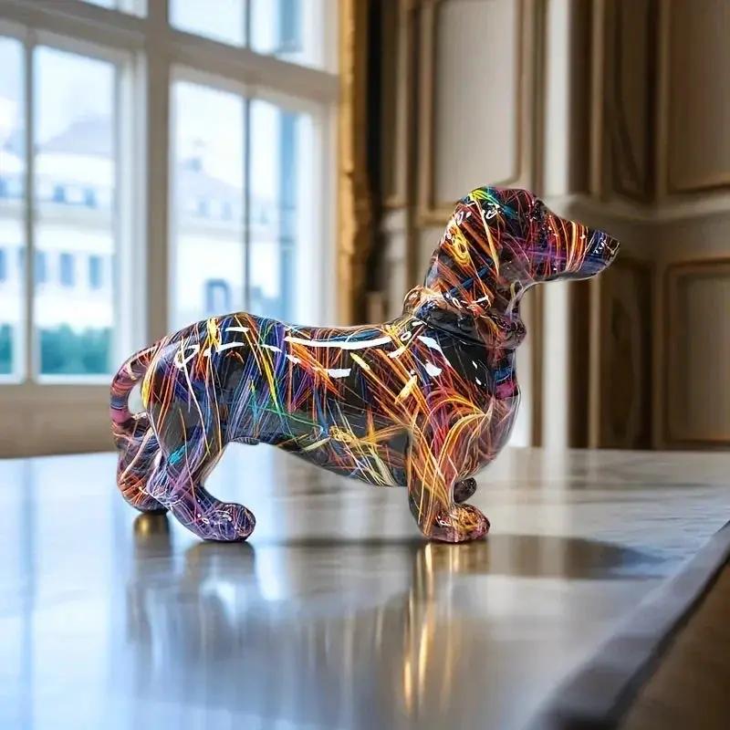 Dachshund Figurine - Modern Rainbow Ceramic by House Of Avana