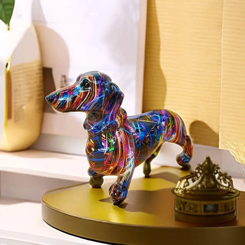 Dachshund Figurine - Modern Rainbow Ceramic by House Of Avana