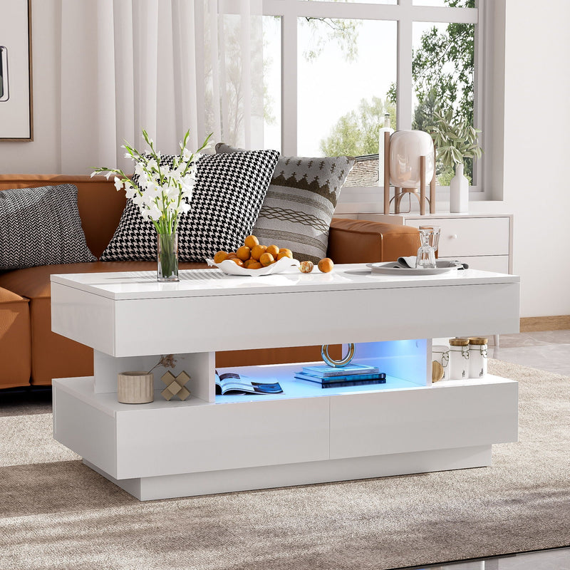 Multi Functional Lift Top Coffee Table With 2 Drawers by HouseOfZazla