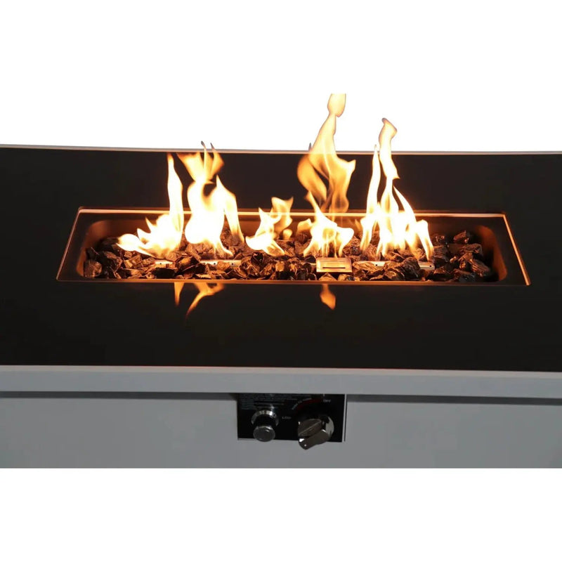 Outdoor 43" Rectangular Fire Pit Table With Adjustable Flame Control - White by HouseOfZazla