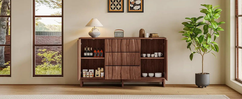 59.1" Buffet Sideboard with 2 Doors and 3 Drawers by HouseOfZazla