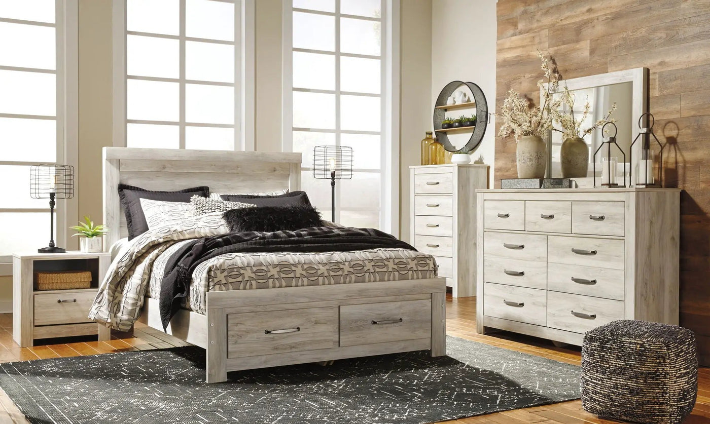 Bellaby - Dresser, Mirror, Platform Bed With Storage Drawers Set by Unique Piece Furniture