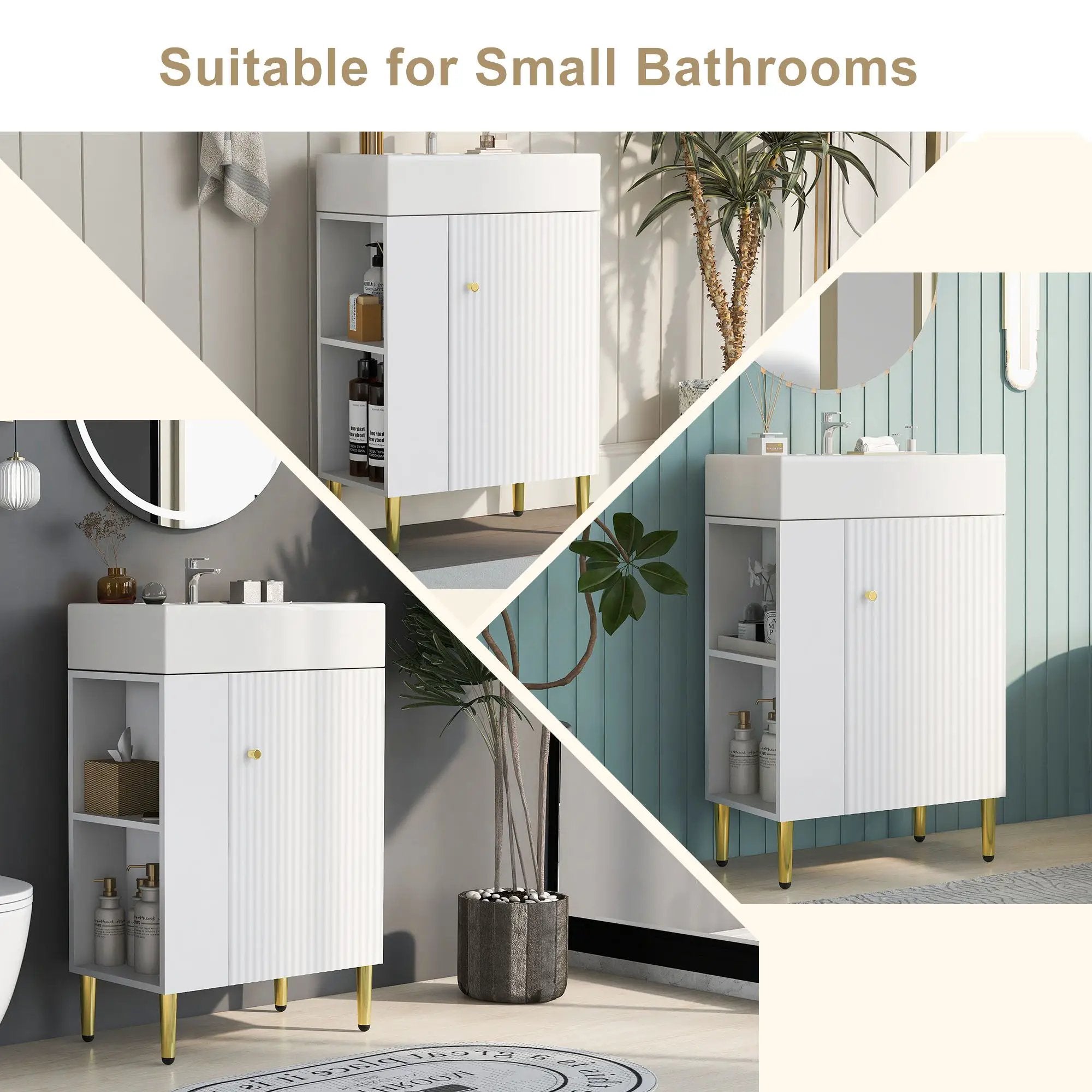 Bathroom Vanity, Combo Cabinet, Bathroom Storage Cabinet, Single Ceramic Sink by Unique Piece Furniture