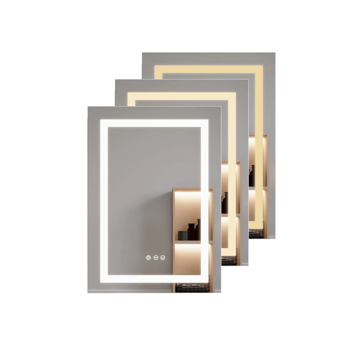 Bathroom Medicine Cabinet With LED Mirror, Anti-Fog, Waterproof, 3000K~6000K Single Door Lighted Bathroom Cabinet With Touch Swich by HouseOfZazla