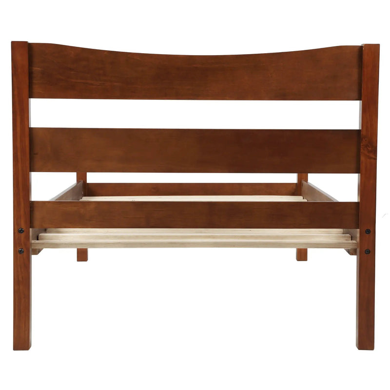 Twin Size Platform Bed With Headboard And Wooden Slat Support by HouseOfZazla