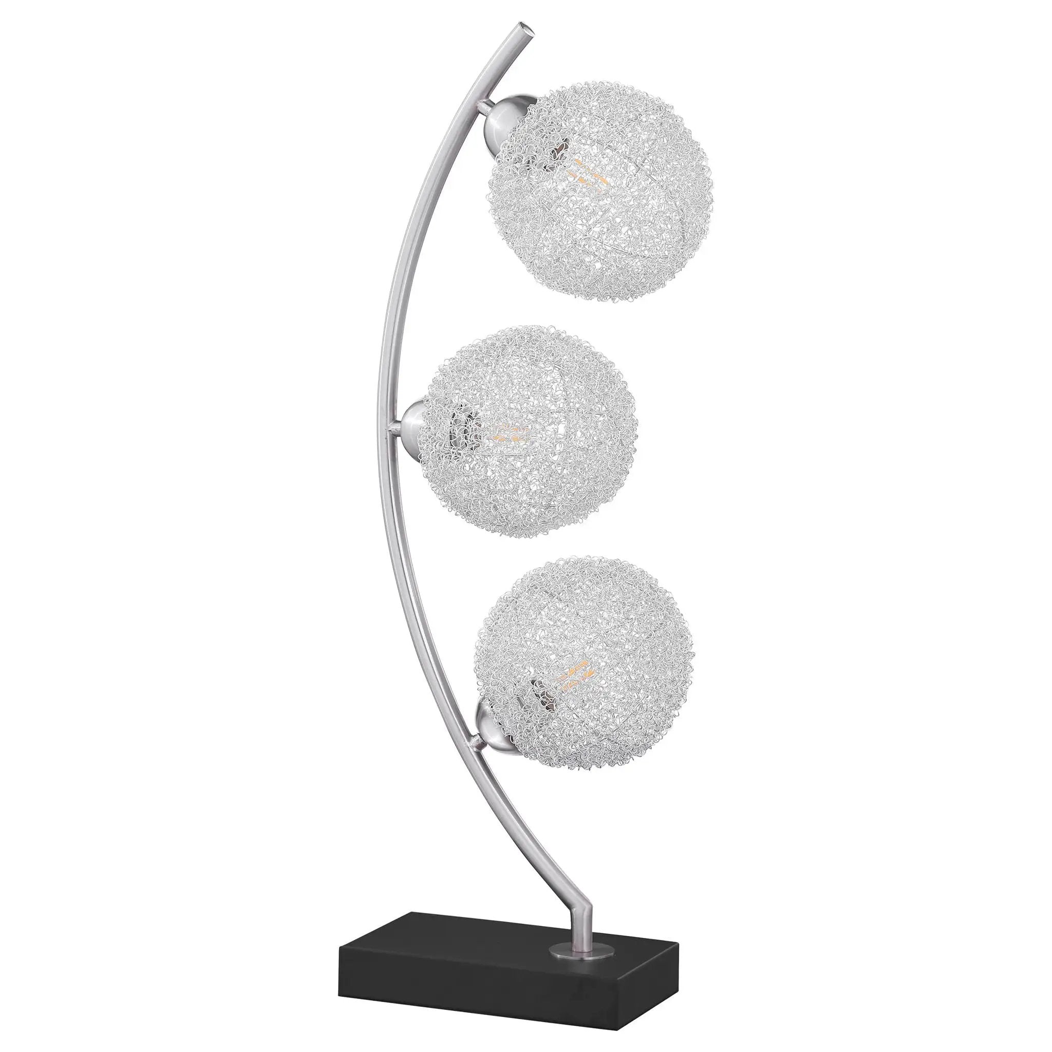 Claudia 30-inch Woven Spherical Metal Table Lamp Black by Unique Piece Furniture