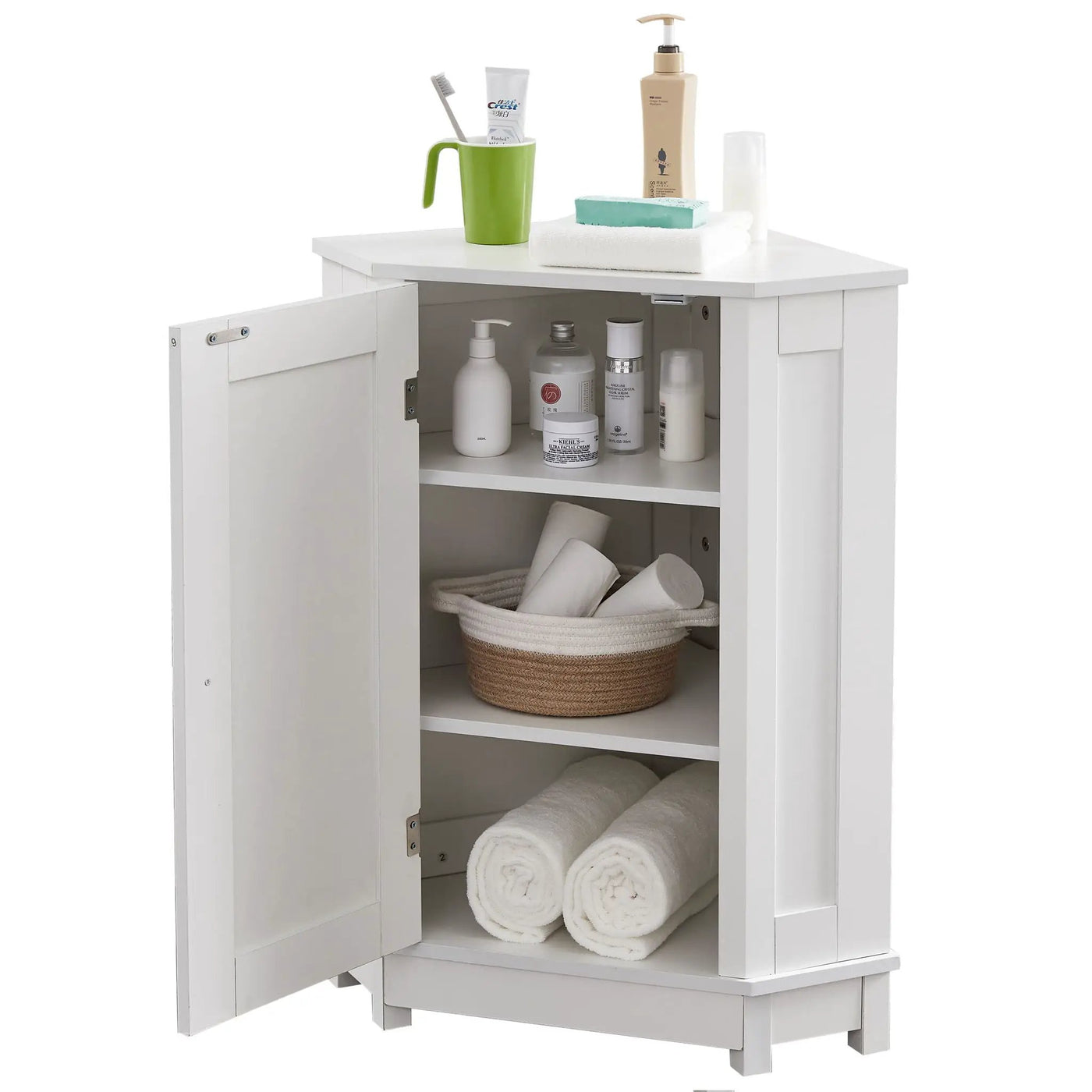 Bathroom Cabinet Triangle Corner Storage Cabinet With Adjustable Shelf Modern Style by HouseOfZazla
