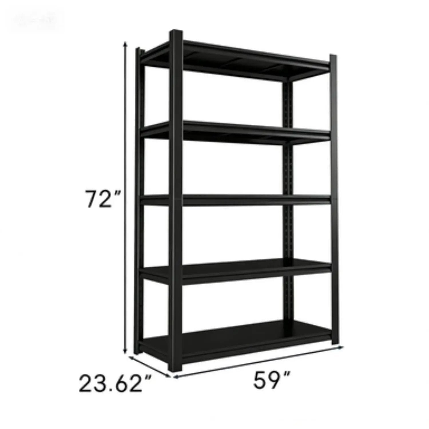 Shelves With 5 Removable Dividers, Durable For Garage - Black by HouseOfZazla