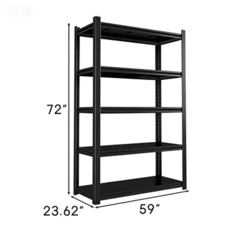 Shelves With 5 Removable Dividers, Durable For Garage - Black by HouseOfZazla