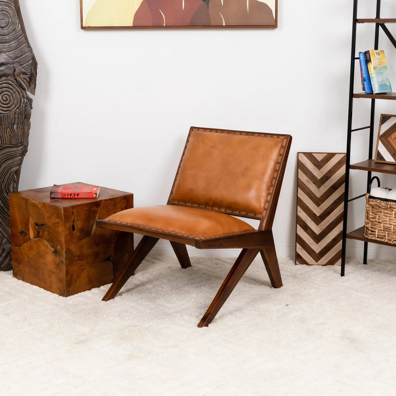 Colin - Lounge Chair - Brown / Tan by HouseOfZazla