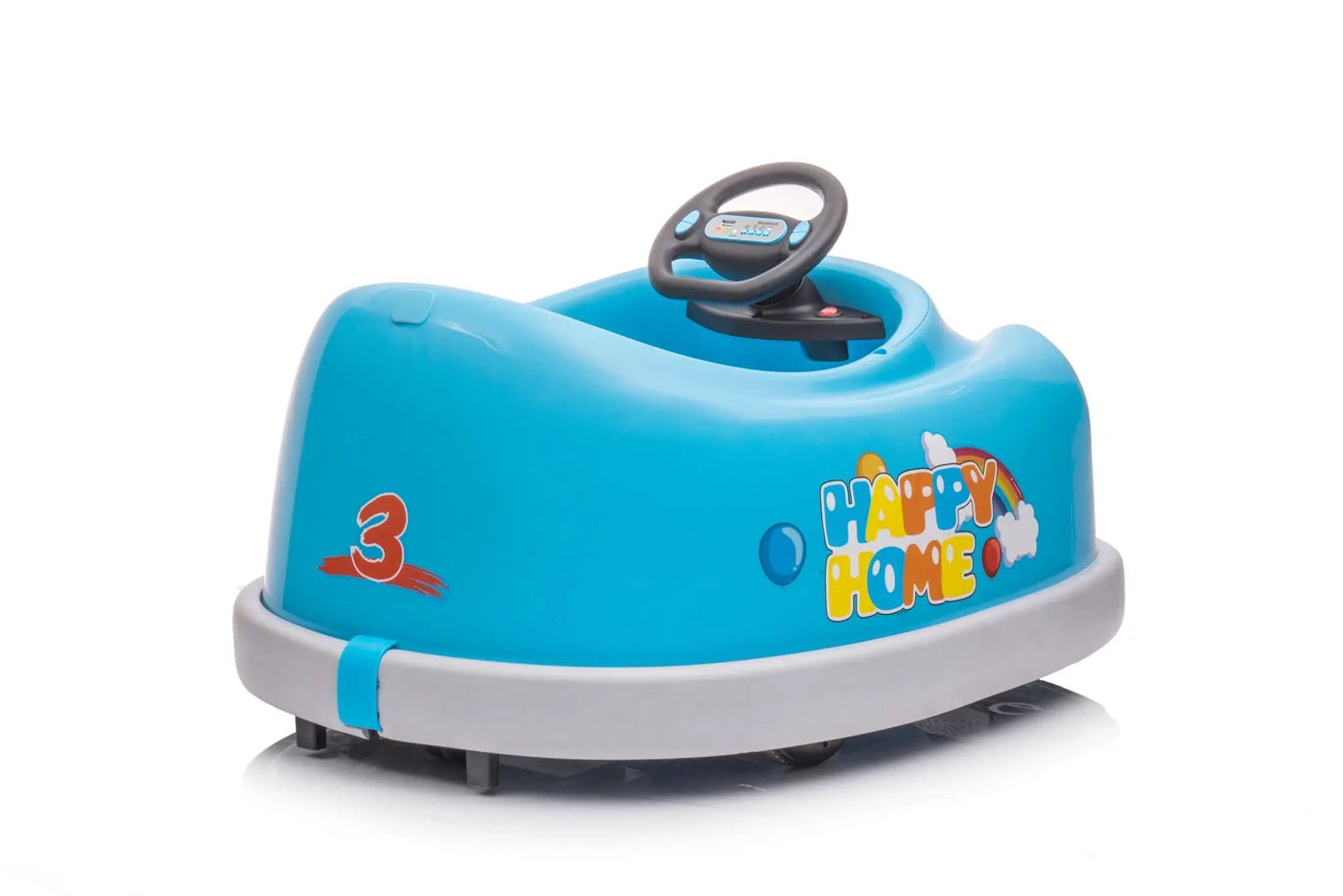 Bumper Car For Kids, 12V Dual Drive 1-6 Years Old Children's Electric Car With Pushrod Dinner Plate USB Bt Music Rocking Horse Mode Anti-Collision Bumper Ride On Car by HouseOfZazla