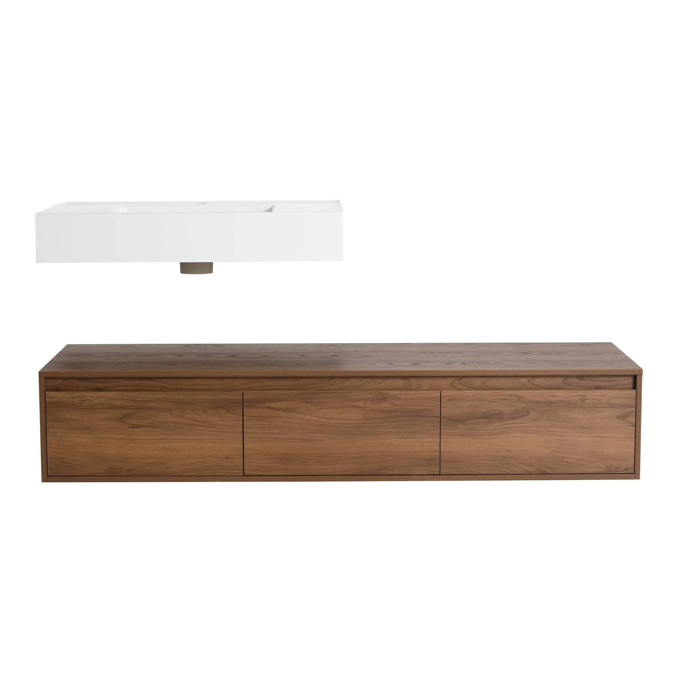 Modern Wall Mounted Bathroom Vanity With Resin Sink And Soft Close Drawer by HouseOfZazla
