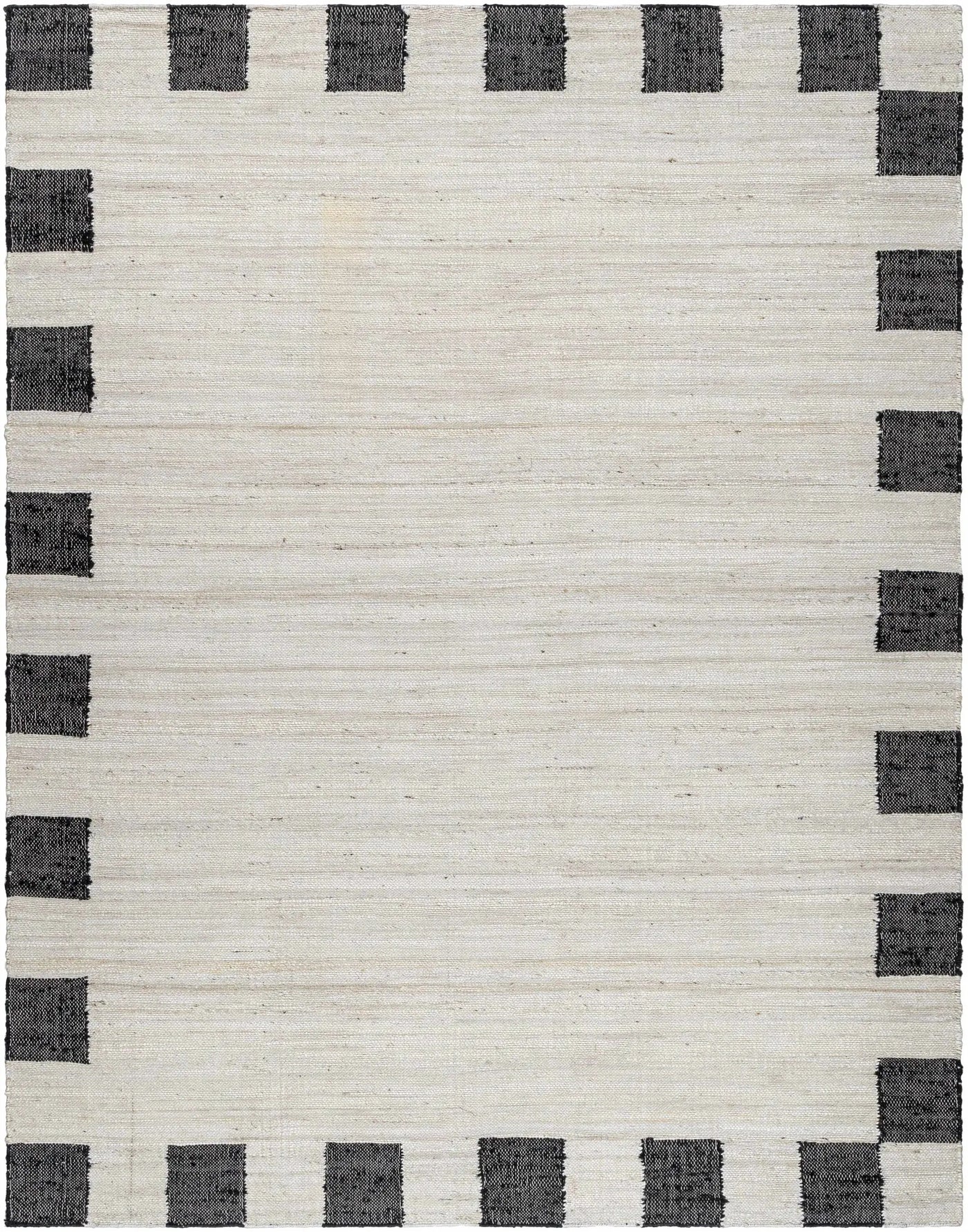 Rocio Dotted Bordered White Jute Carpet by Boutique Rugs