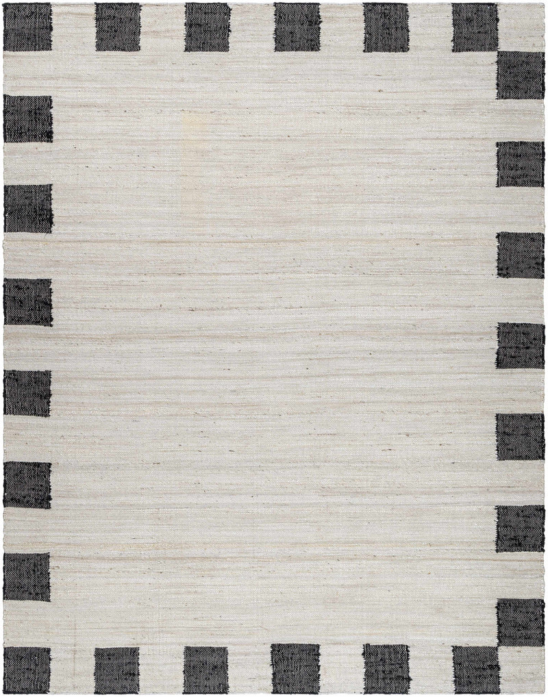 Rocio Dotted Bordered White Jute Carpet by Boutique Rugs