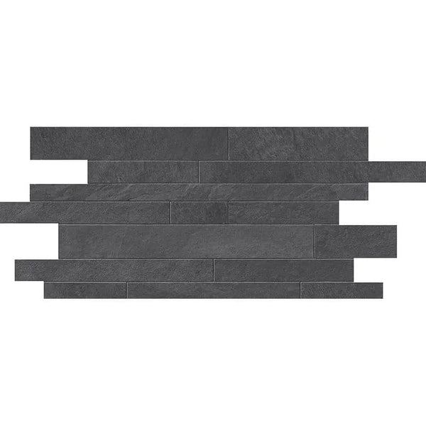 Dark Flow Matte Muretto Stone Look Porcelain Mosaics 12x24