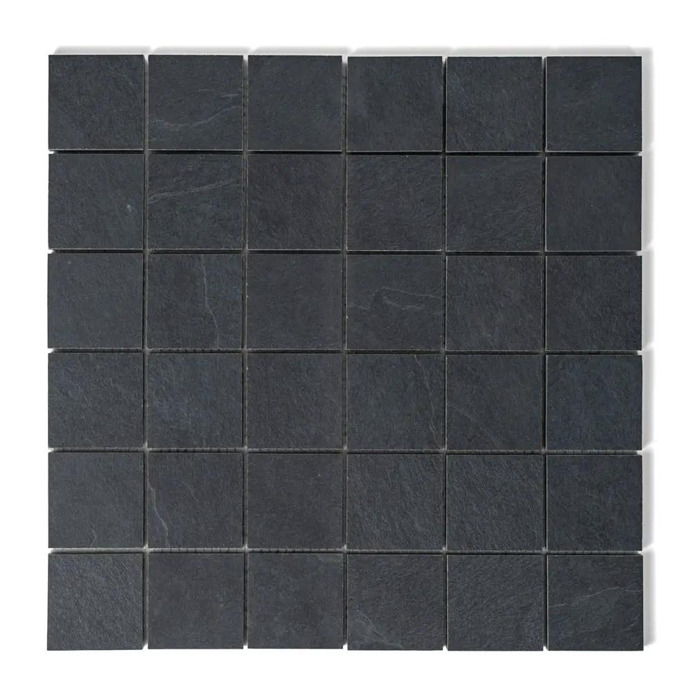 Dark Flow Matte Straight Joint 2x2 Porcelain Mosaics 12x12 by Stonetiledepot